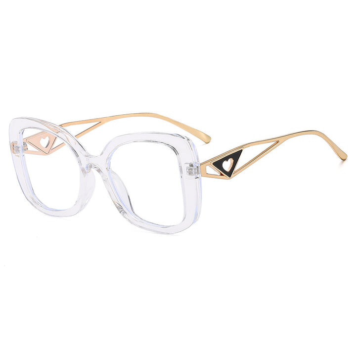 Ladies fashionable oversized sunglasses with luxurious heart detail Bowlift
