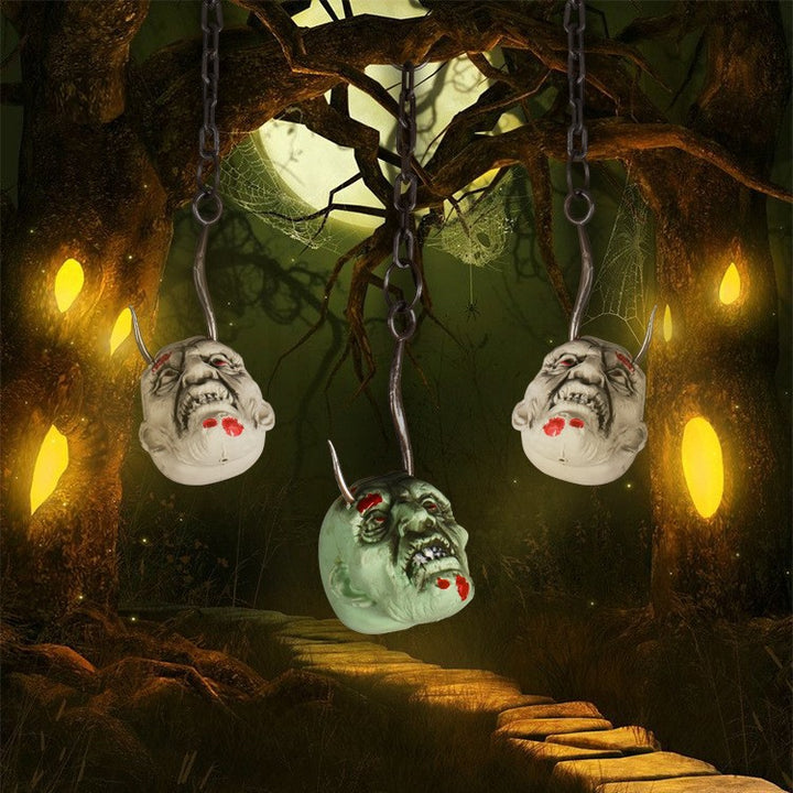 Realistic Hanging Zombie Head Decoration Bowlift