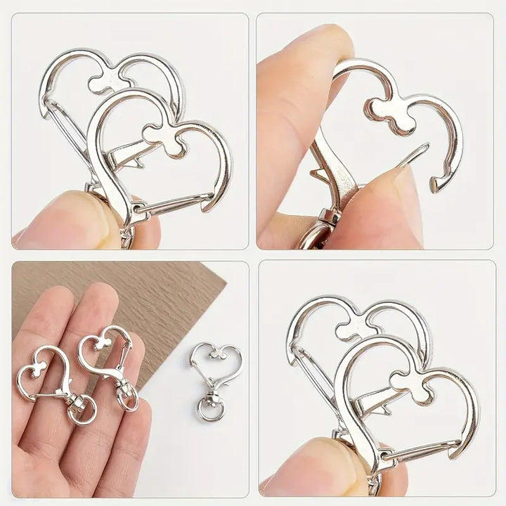 Heart-Shaped Snap Hook Clips Bowlift