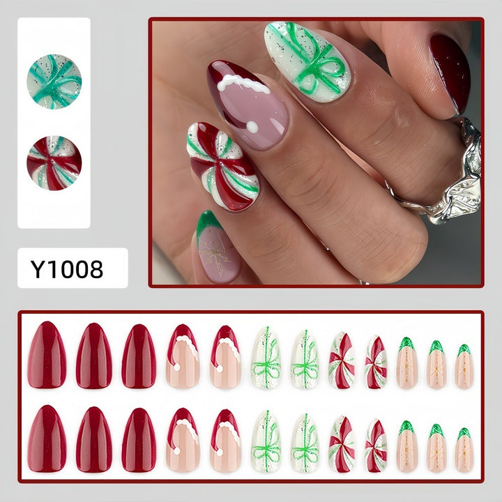 Artificial nails in festive Christmas design Bowlift 1788232693