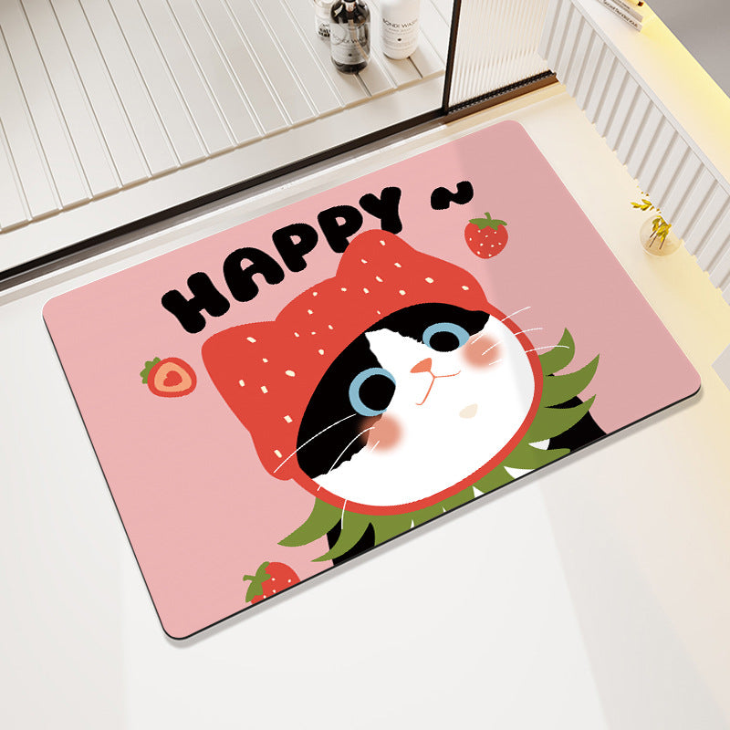 Cute Cartoon Bear-Themed Bath Mat Bowlift