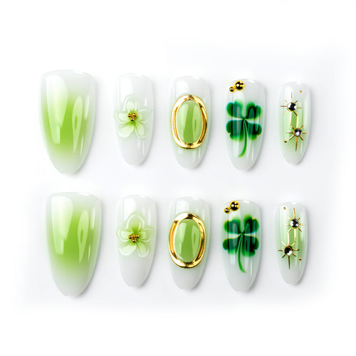 Floral Articulated Press-On Nail Set Bowlift