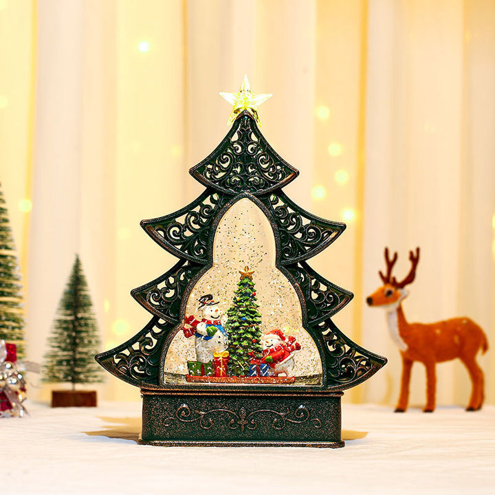 Decorative LED Lantern with Santa Figurine Bowlift