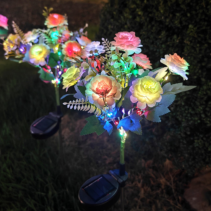 Solar-Powered Realistic Peony Garden Stake With Integrated Warm LED And Weatherproof Base Bowlift