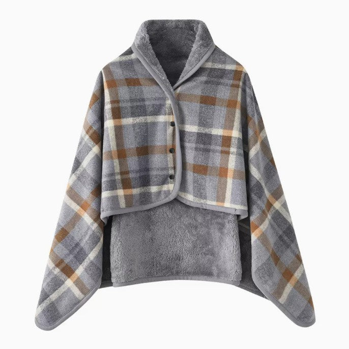 Women Cozy Warm Keeping Poncho Blanket Bowlift