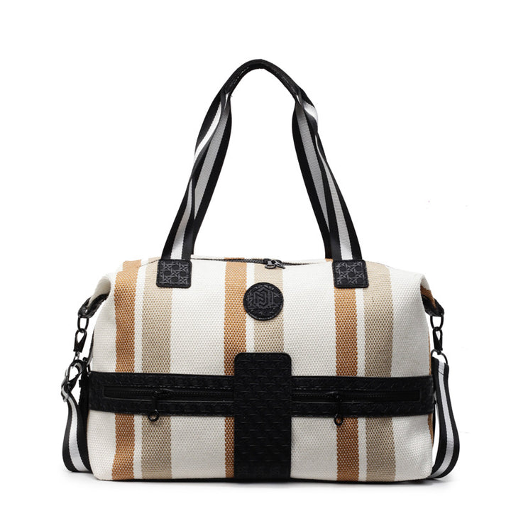 Stylish Striped Weekend Duffel Bag Bowlift