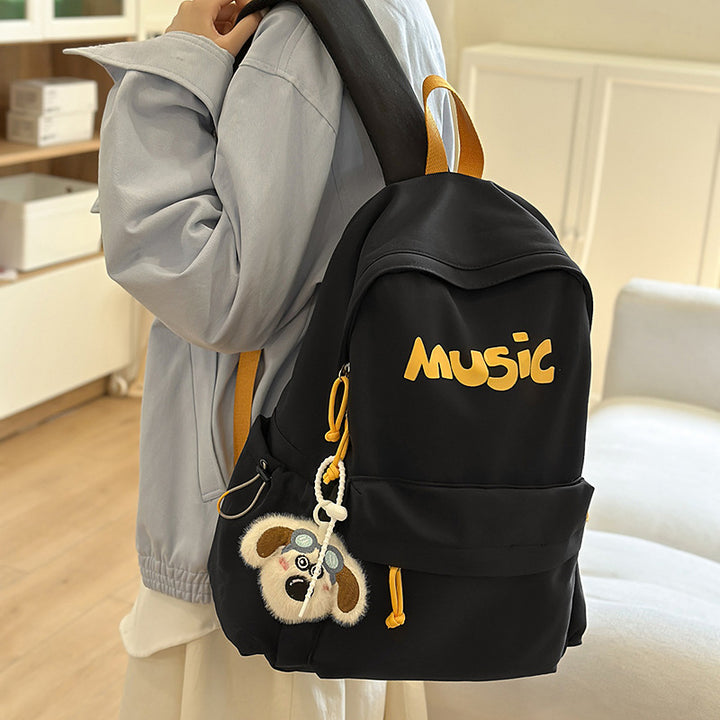 Casual Music-Themed Backpack Bowlift