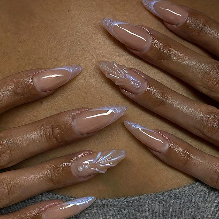 Artificial nail set with elegant 3D design Bowlift