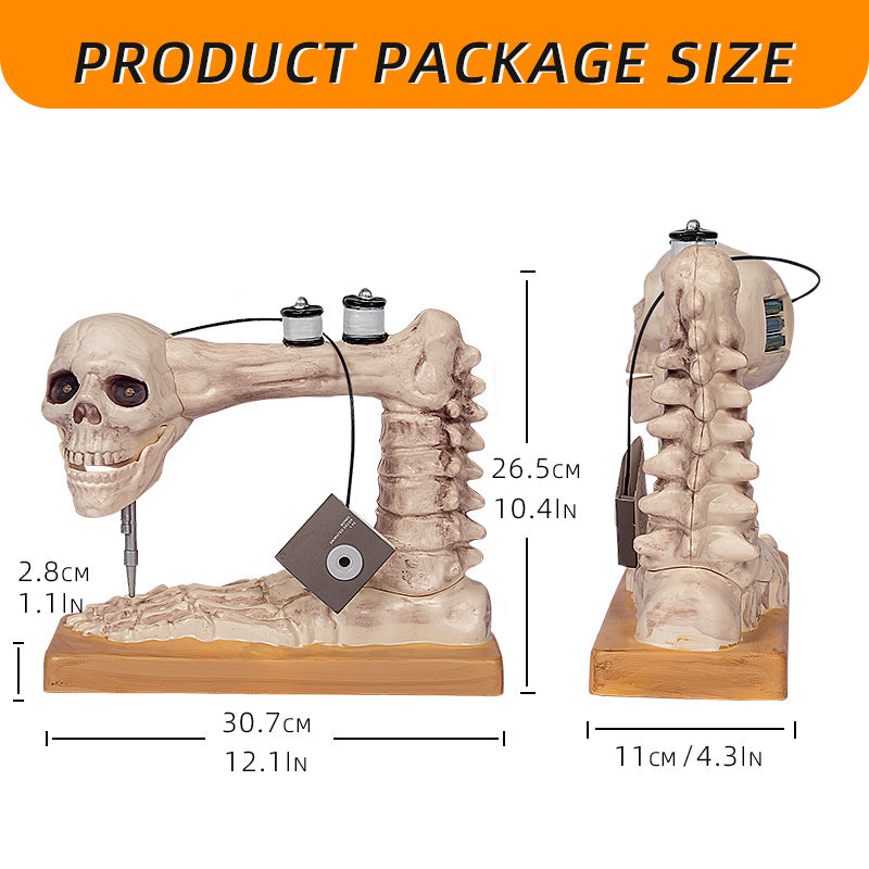 Skull-Themed Sewing Machine Sculpture Bowlift