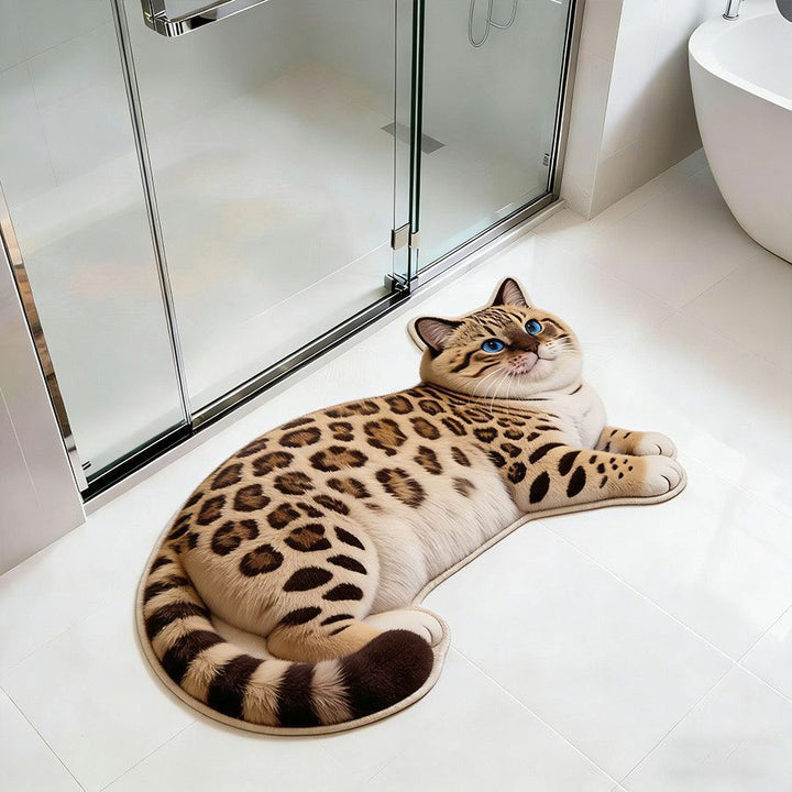 Cat-Shaped Bath Mat Bowlift