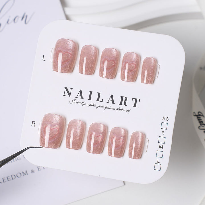 Artistic Press-On Nail Set with Cute Character Designs Bowlift