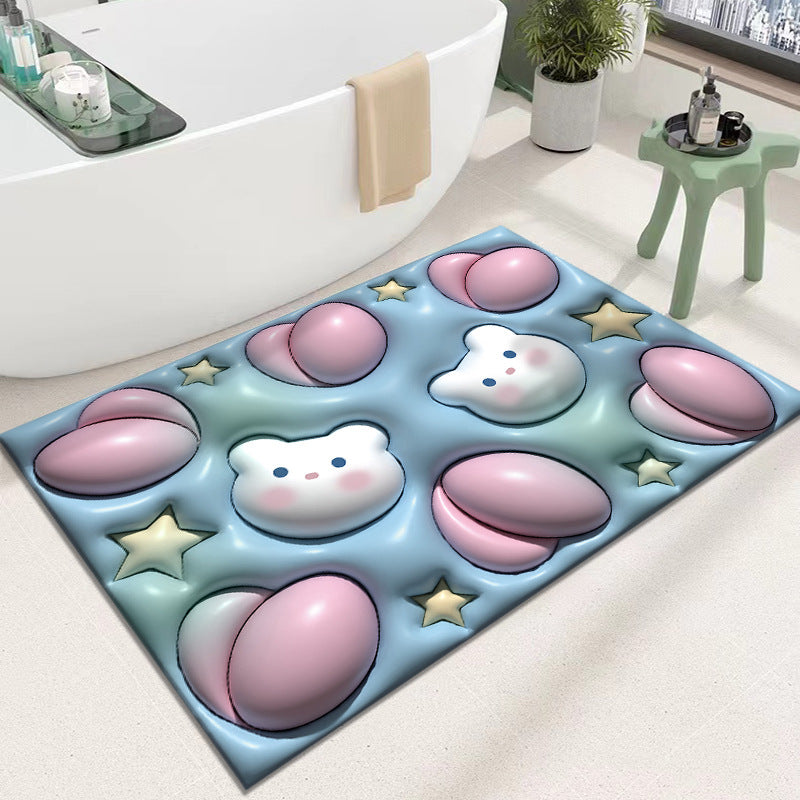 Cute Cartoon Cat Shape Bath Mat Bowlift