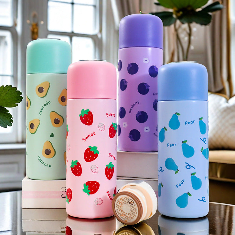 Women's Insulated Water Bottle with Fruity Design Bowlift