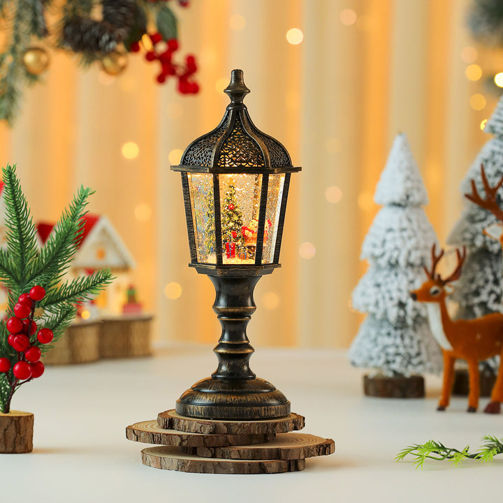 Decorative Lantern with Santa Scene Bowlift