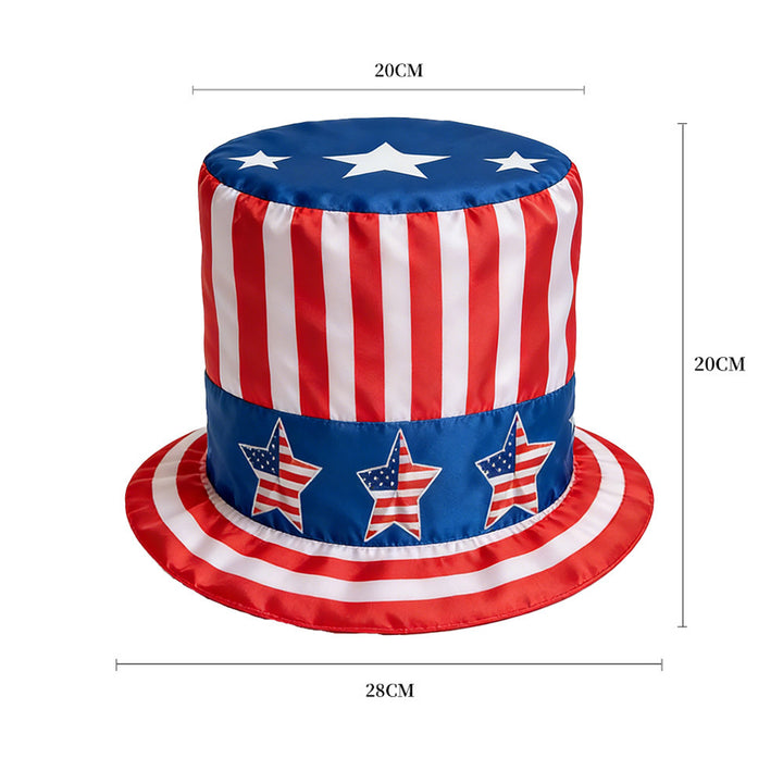 Unisex nano patriotic party top hat with Independence Day motif and lightweight polyester construction One size Bowlift