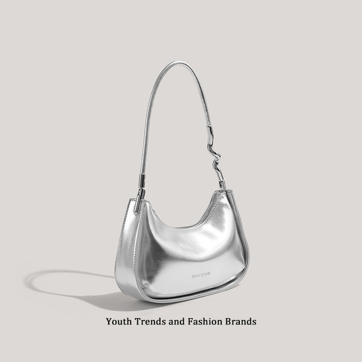 Sleek Metallic Evening Shoulder Bag Bowlift