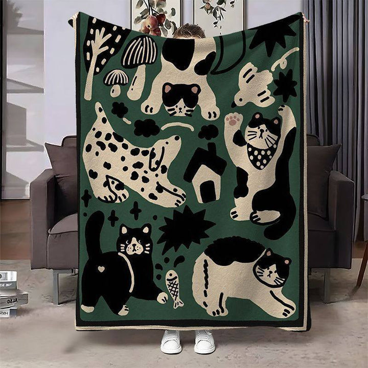 Cozy Cat-Themed Throw Blanket