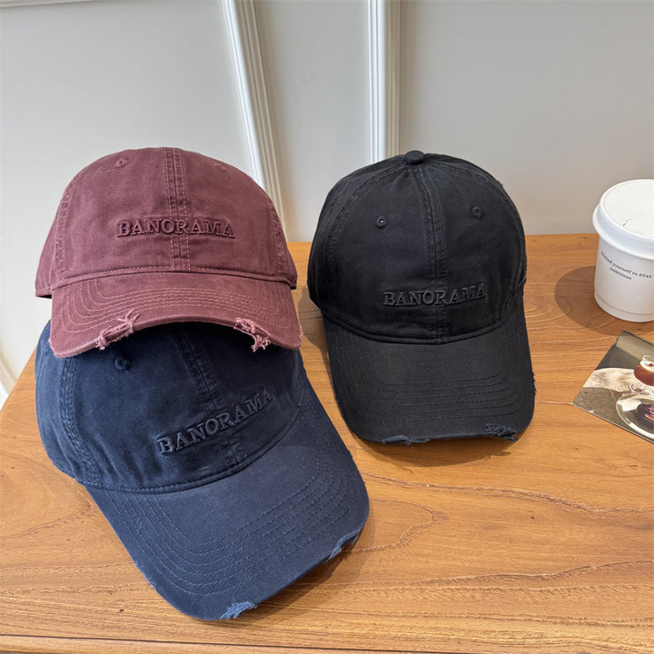 Men's Distressed Fabric Baseball Cap Bowlift