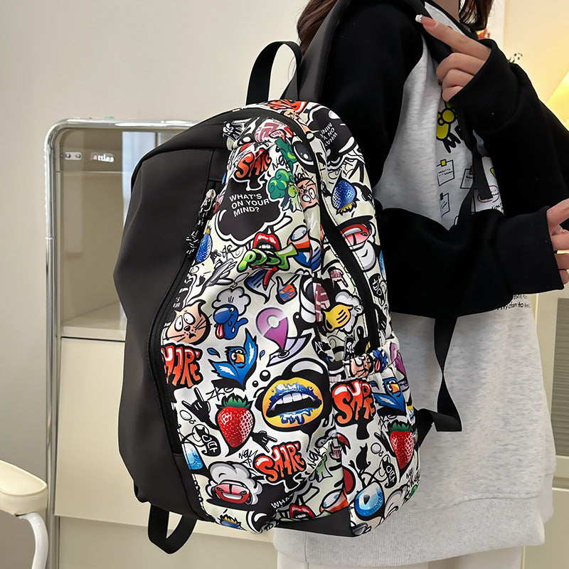 Trendy Graphic Print Backpack Bowlift