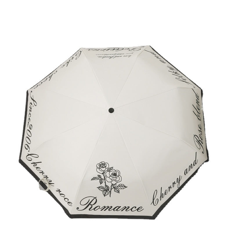 Ladies Foldable Windproof Umbrella with Floral Design Bowlift