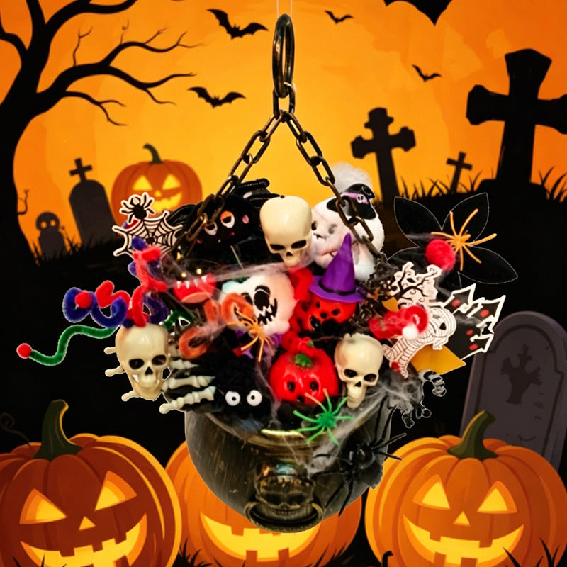 Halloween-Themed Decorative Cauldron Centerpiece Bowlift
