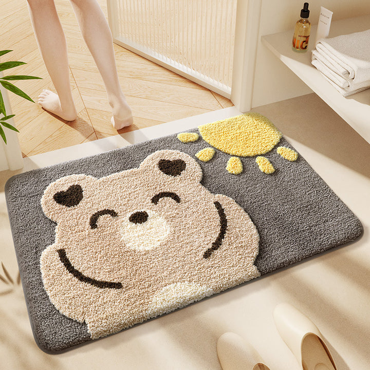Cat-Themed Plush Bath Mat Bowlift