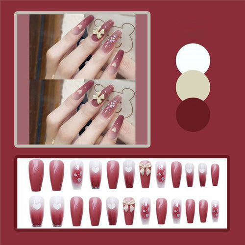 Artistic Floral Press-On Nail Tips Bowlift