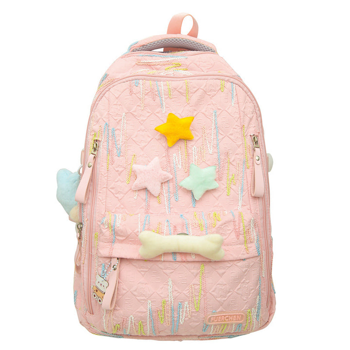 Playful Character Embellished Backpack Bowlift