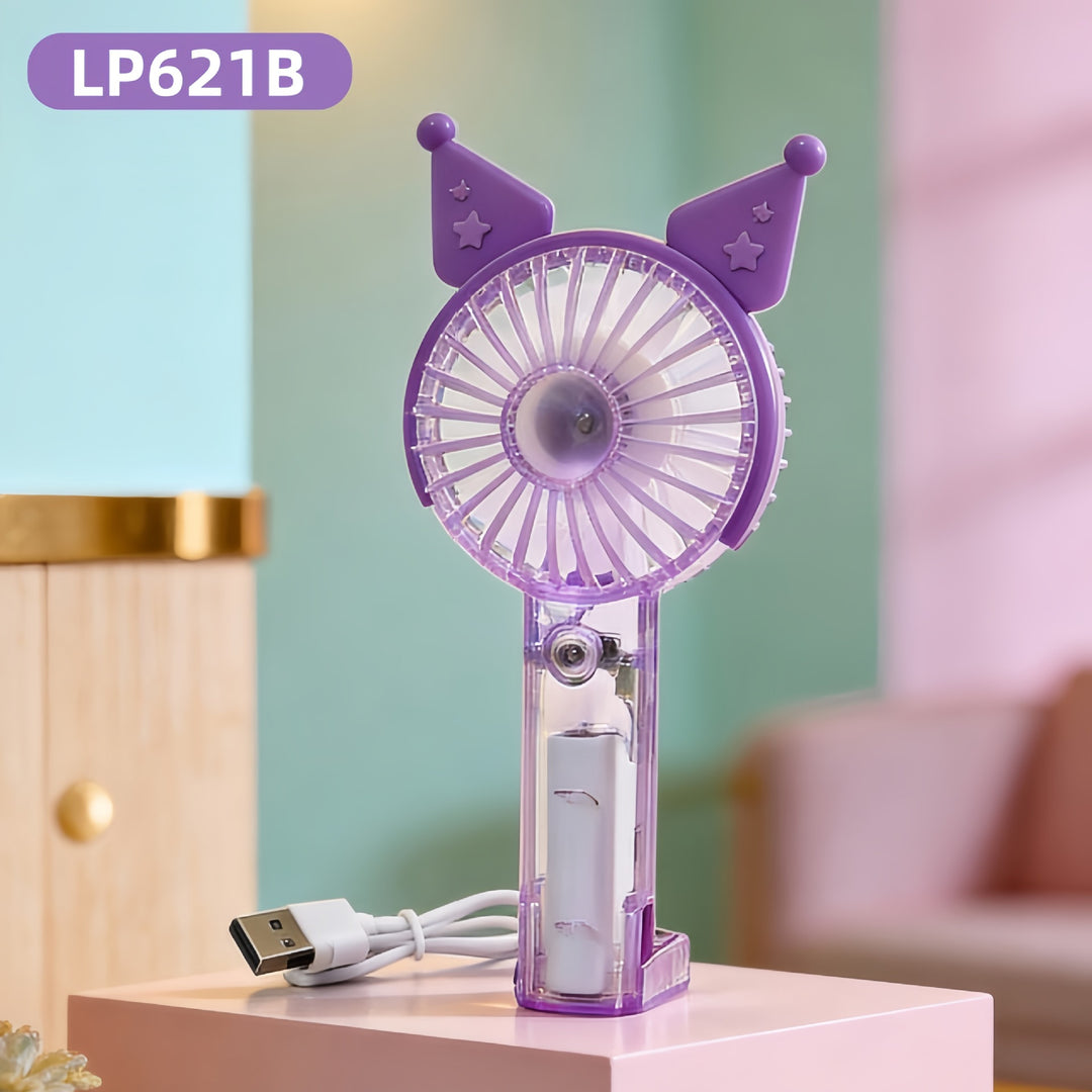 Ladies portable hand fan with cute rabbit design Bowlift