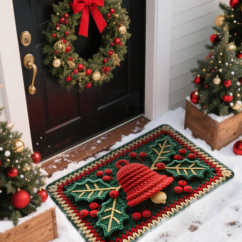 Festive Indoor Outdoor Welcome Mat Bowlift