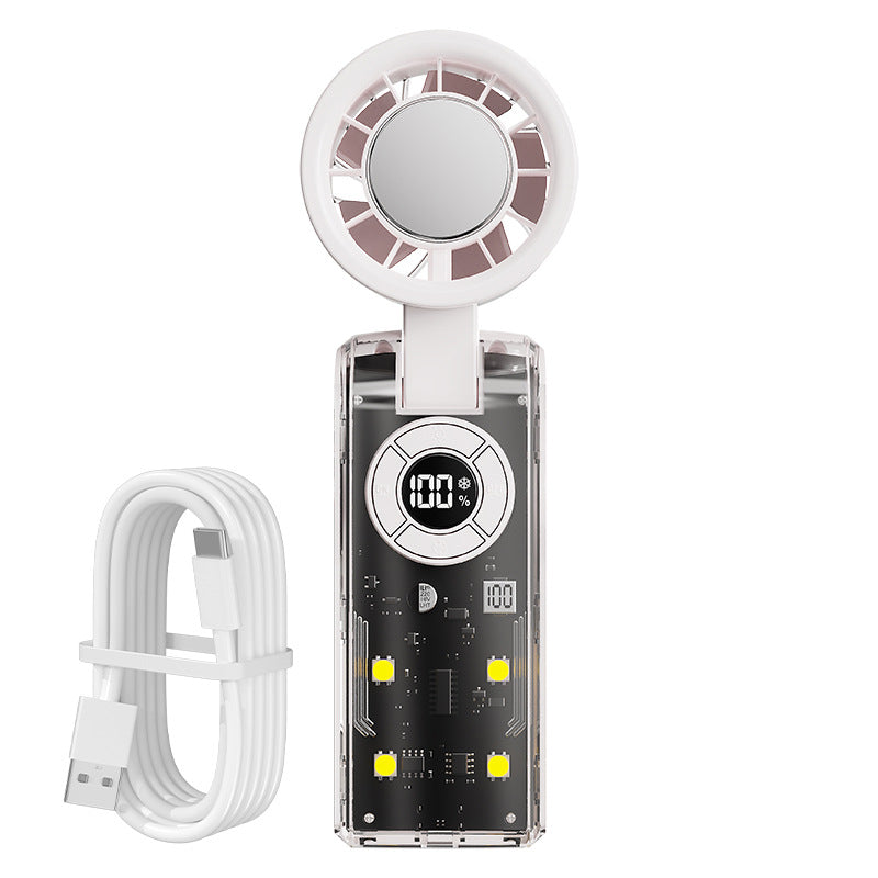 Ladies portable hand fan with integrated power bank Bowlift
