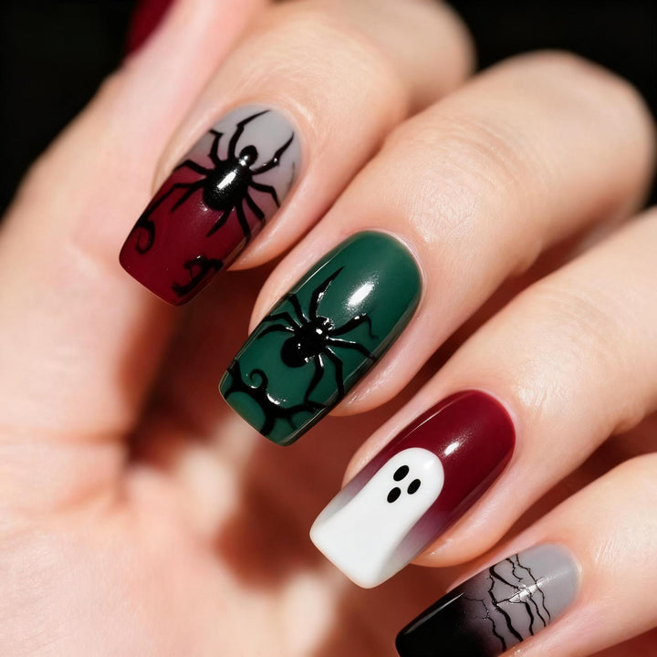 Halloween Nail Art Set with Creative Designs and Sparkling Details Bowlift