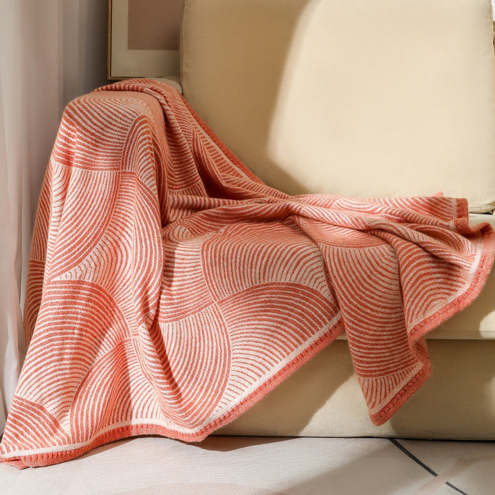 Minimalist Textured Knit Throw Blanket Bowlift