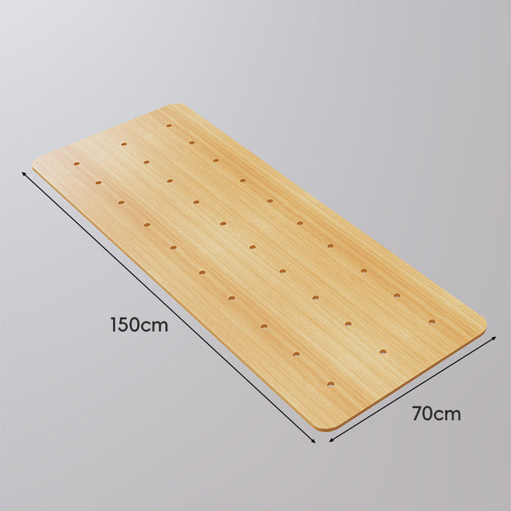 Large Perforated Bamboo Shelf Panel with Ventilated Slatted Design