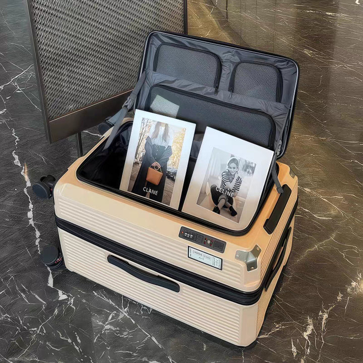 Unisex Premium Multi-Compartment Travel Suitcase Bowlift