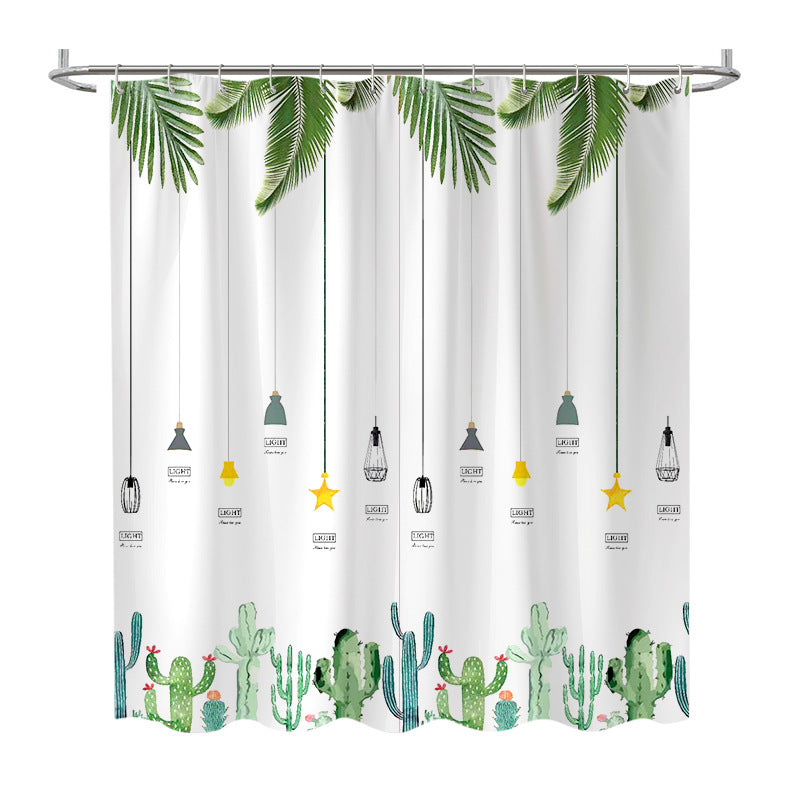 Tropical-Inspired Botanical Shower Curtain Bowlift