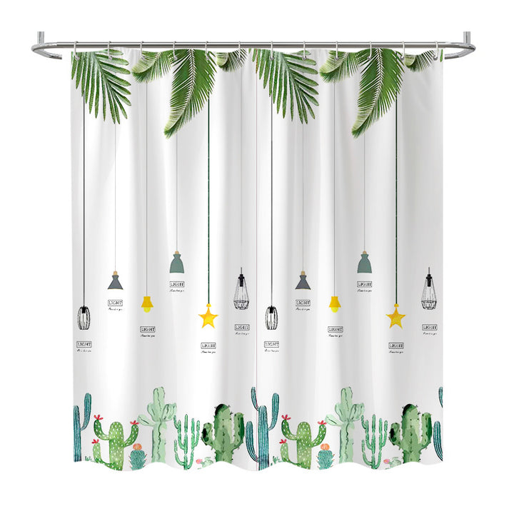 Tropical-Inspired Botanical Shower Curtain Bowlift