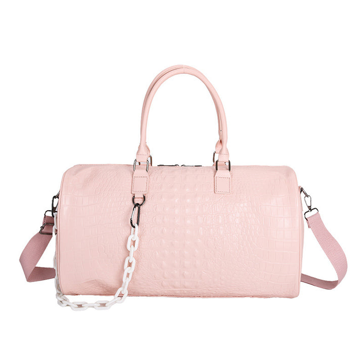 Crocodile Textured Luxurious Travel Duffle Bag Bowlift