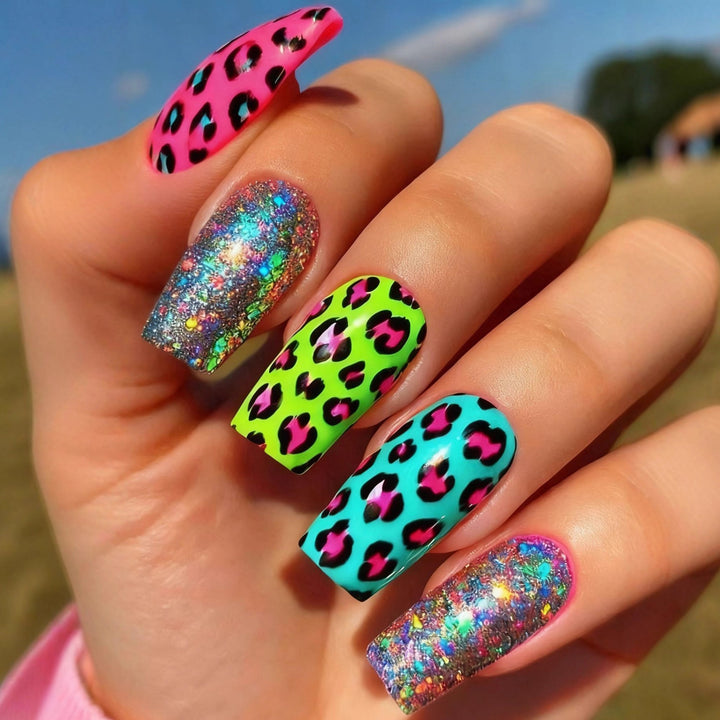 Artificial creative nails with modern leopard designs Bowlift