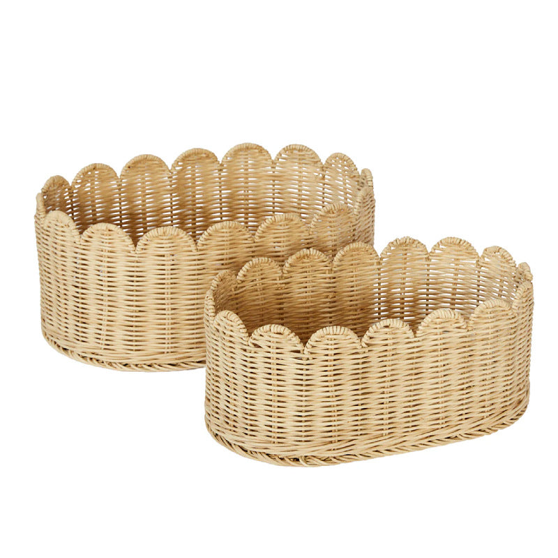 Decorative Scalloped Woven Storage Basket Bowlift 1787892970