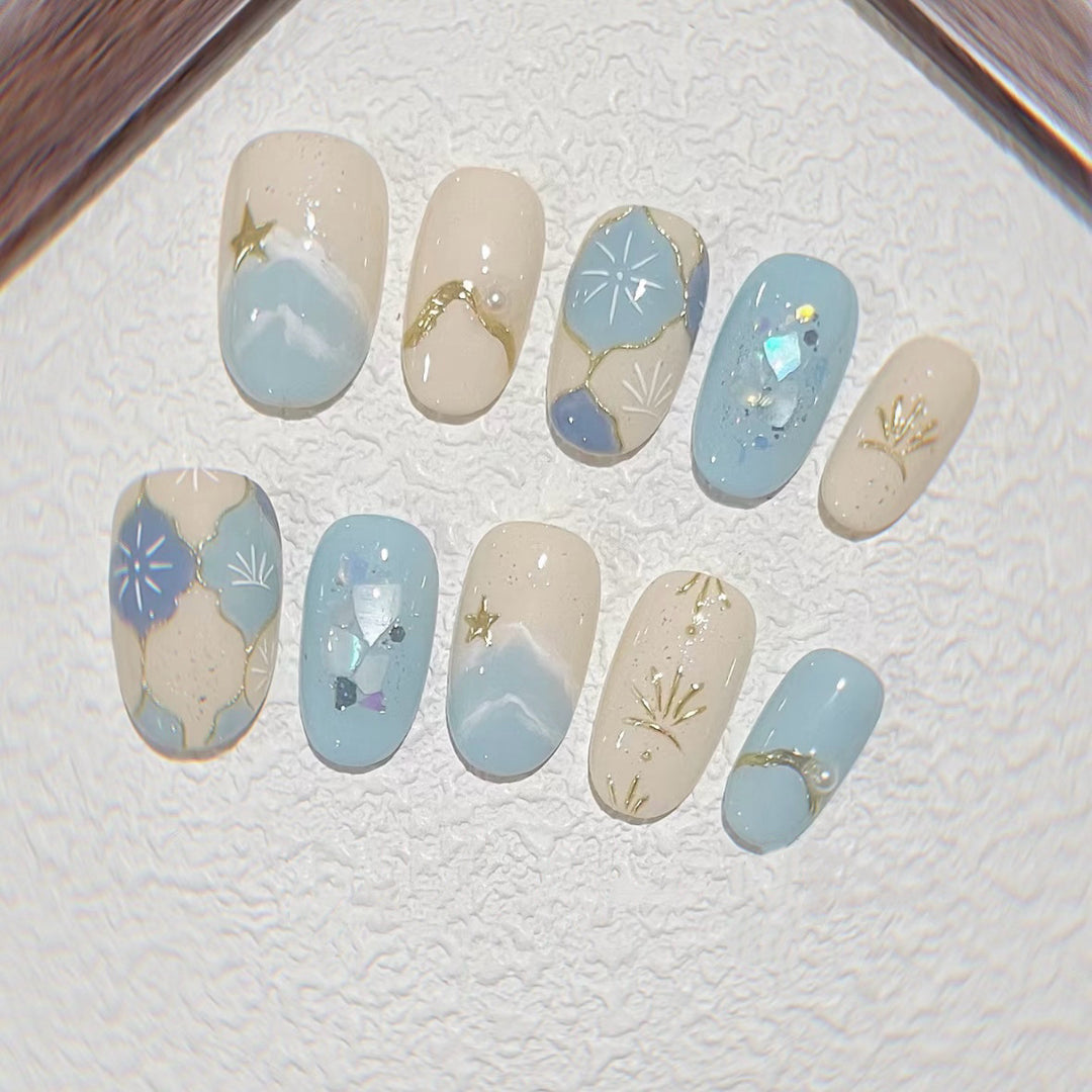 Themed Nail Art Press-On Set