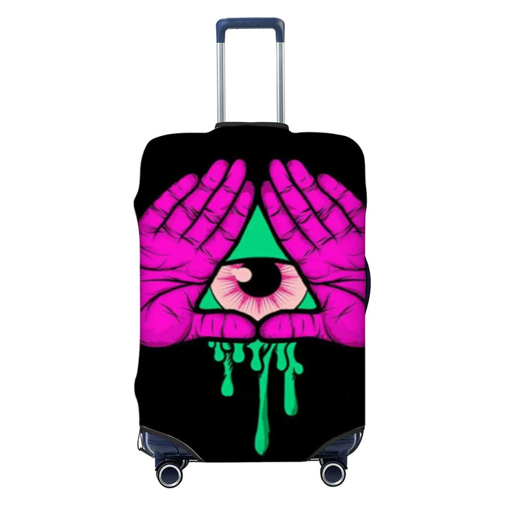 Unisex non-elastic luggage cover with graffiti print and zipper opening, stretchable protective cover with non-slip inner fastening Bowlift
