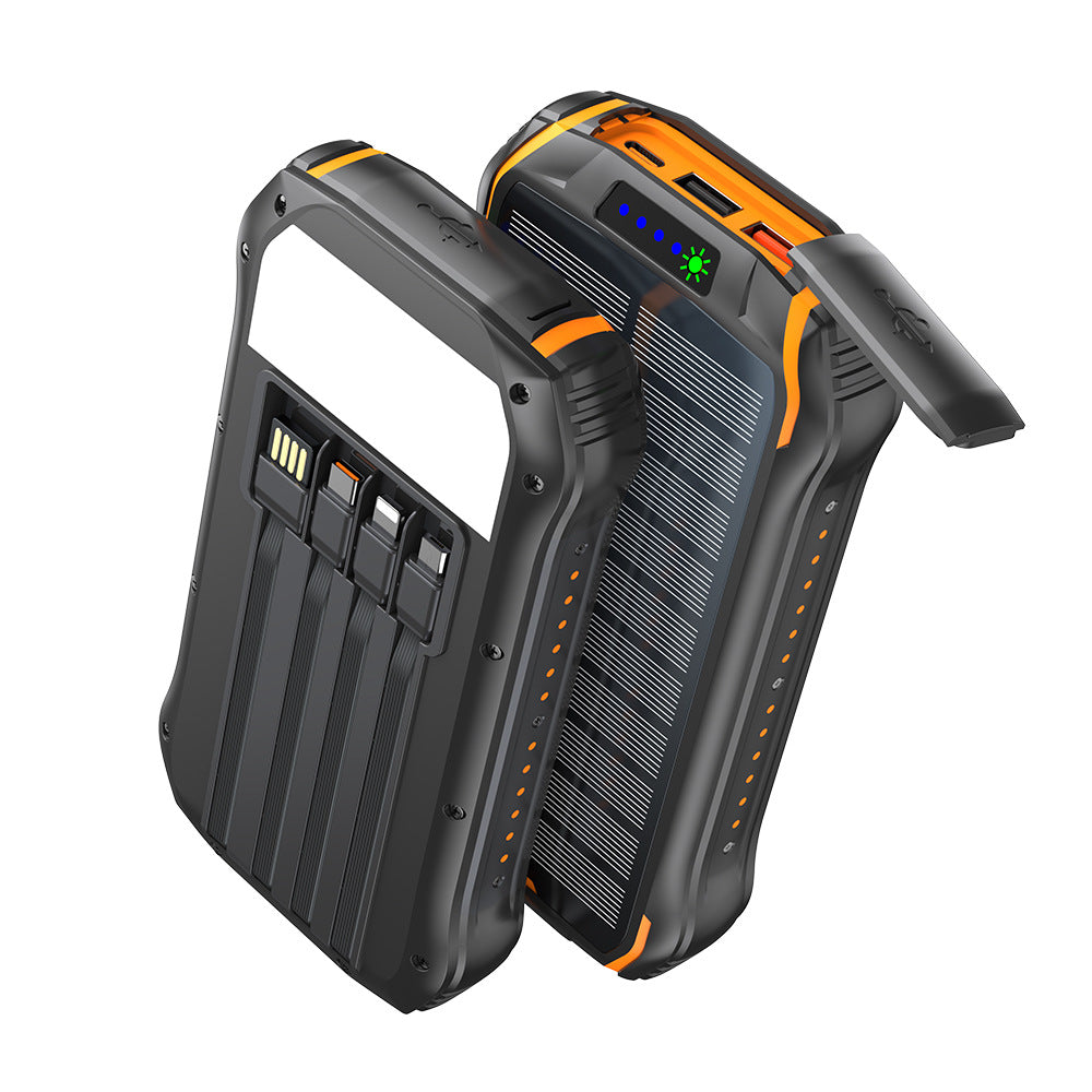 Robust solar power bank with fast charging function and integrated LED lamp Bowlift
