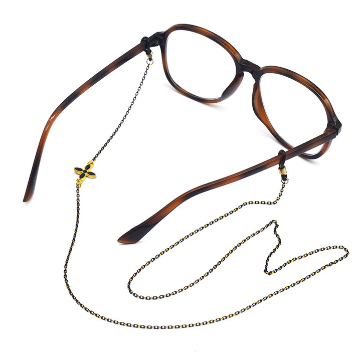 Elegant Floral-Design Eyewear Chain Bowlift