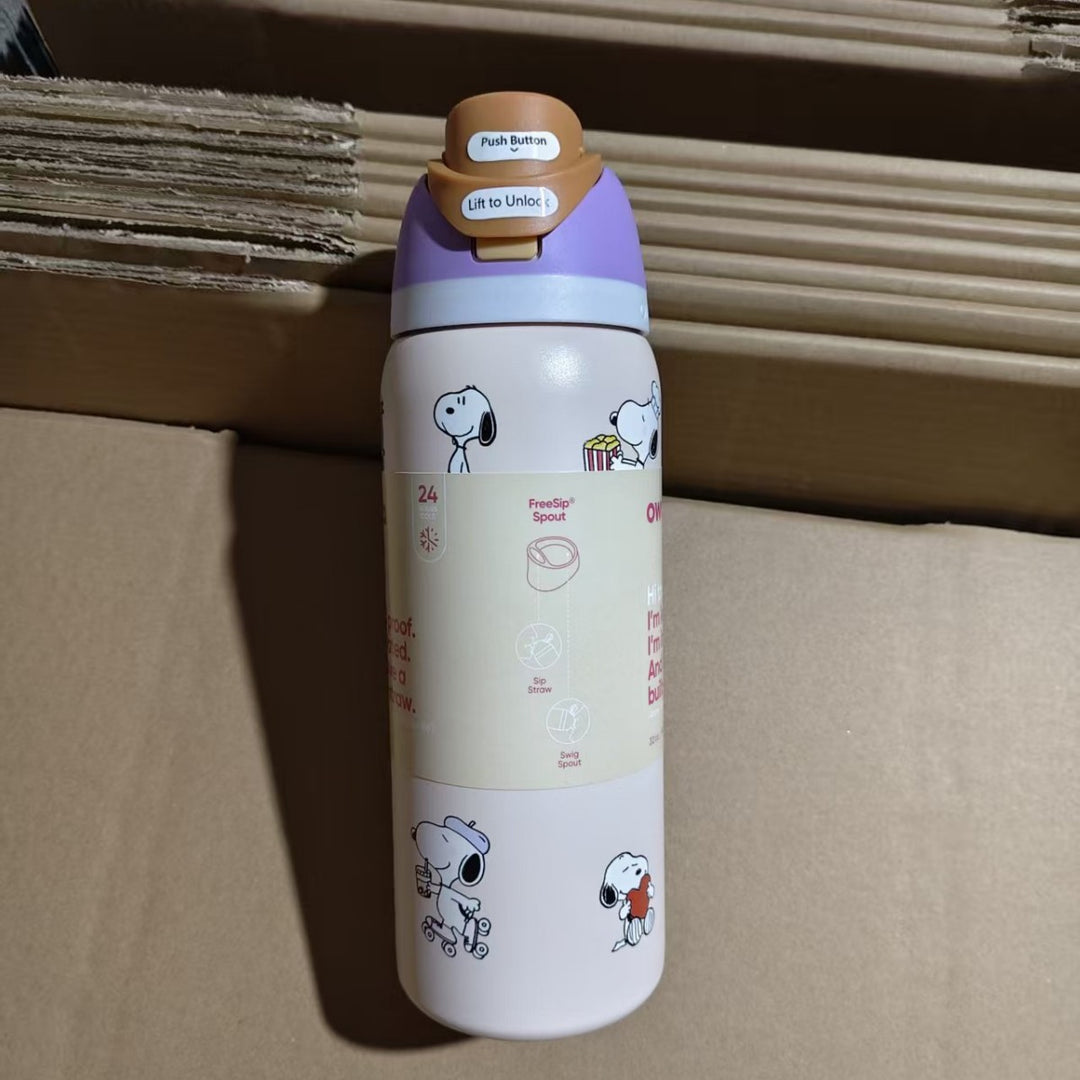 Insulated Stainless Steel Vacuum Water Bottle With One-Touch Flip Lid And Leakproof Safety Lock