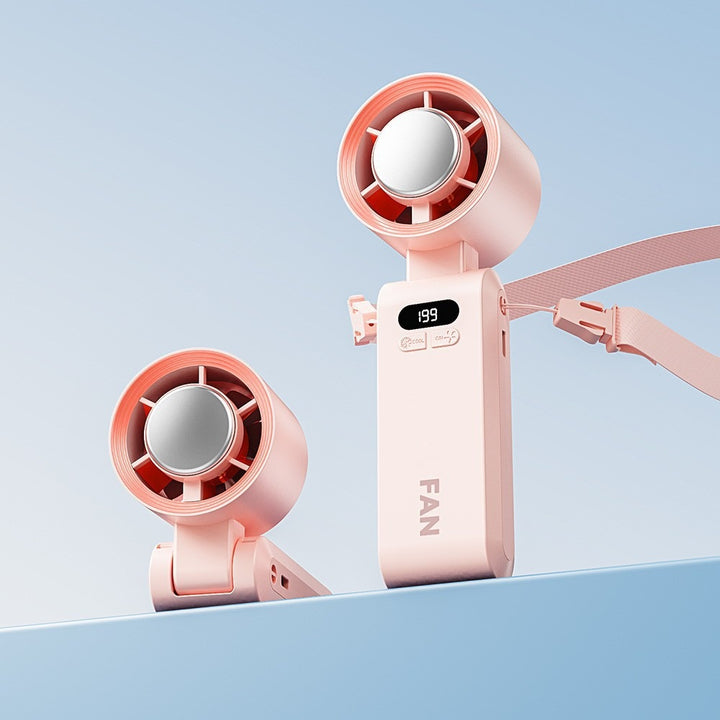 Unisex Portable Mini Fan with Digital Speed Display Bowlift