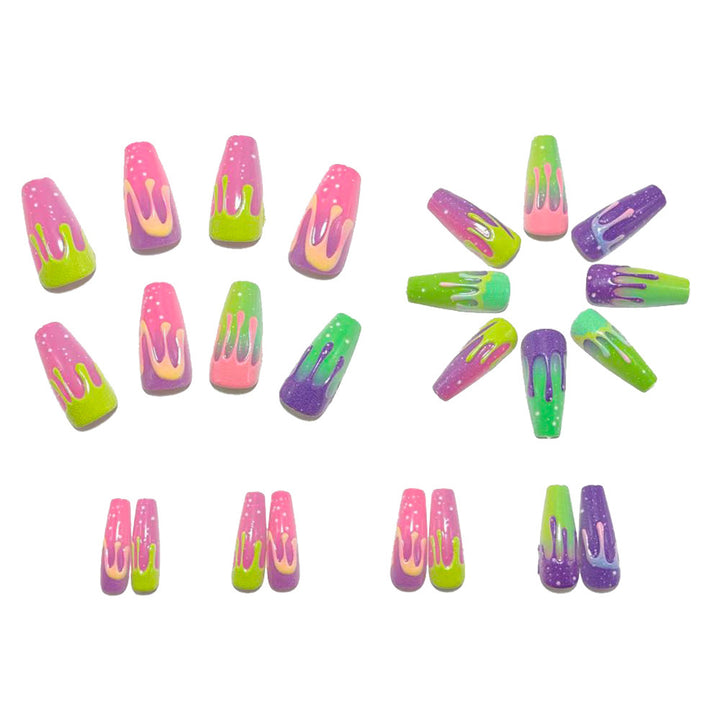 Artificial nail extensions in creative gradient design Bowlift