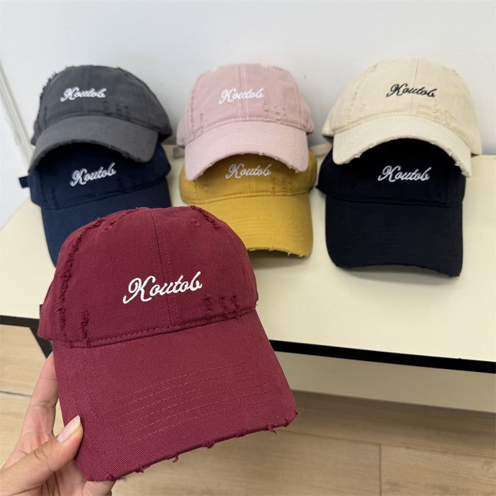 Men's Distressed Cotton Baseball Cap Bowlift 1783921814