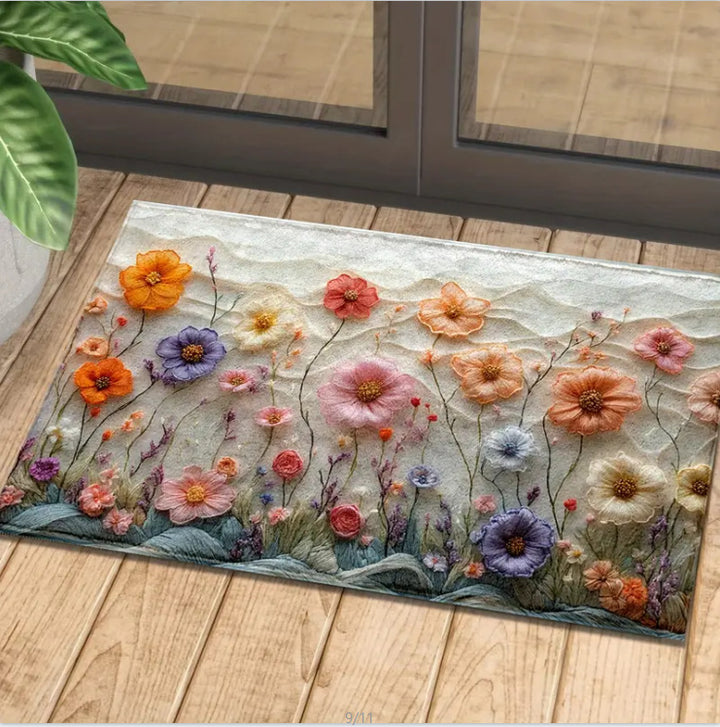Decorative Floral Area Mat Bowlift