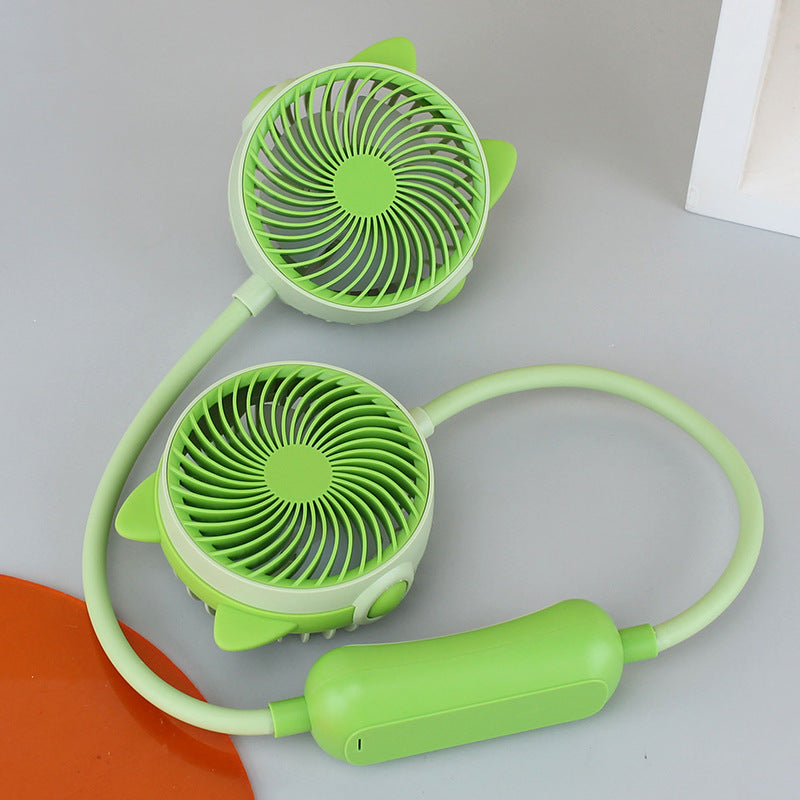 Women's Portable Mini Neck Fan with Dual Blower Bowlift